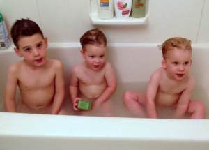 Sobbing into their bath.